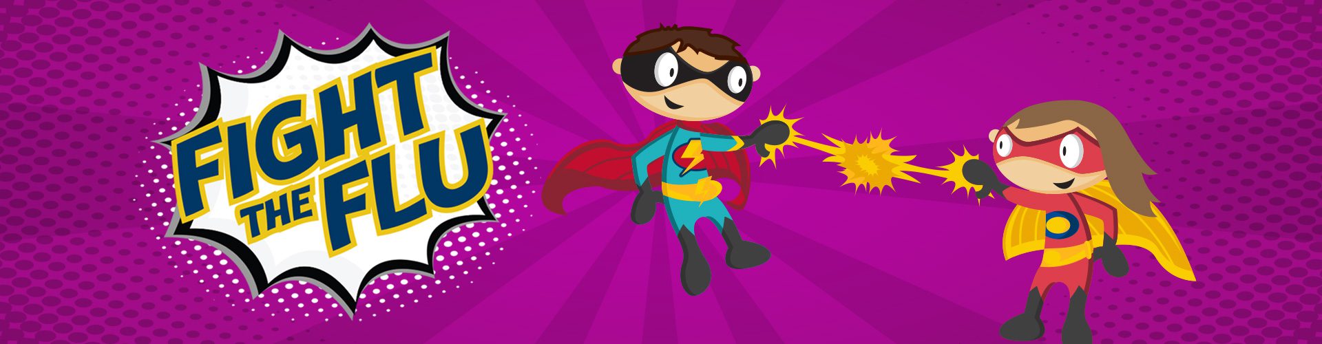 Fight the Flu superhero banner