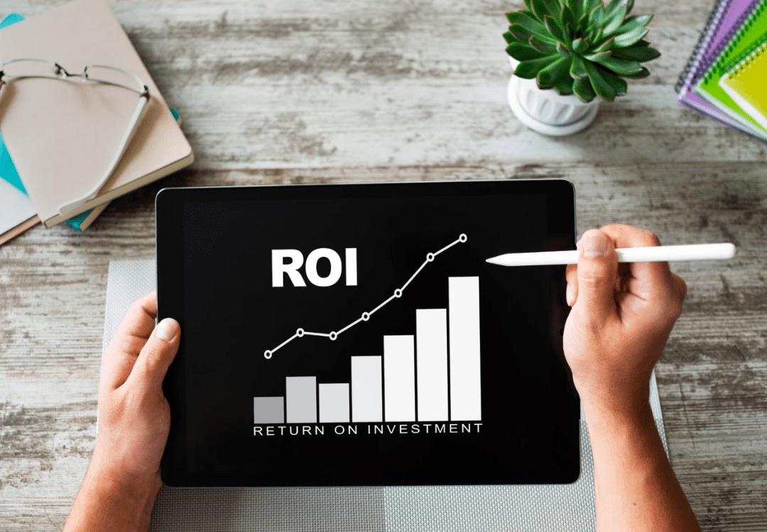 ROI Return on investment, Business and financial concept